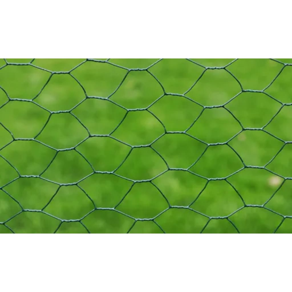 Vidaxl chicken wire 25x1 m with PVC coating green