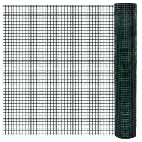 VidaXL Hühnerdraht 10x1 m aus verzinktem Stahl mit PVC-Beschichtung grün