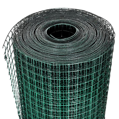 VidaXL Hühnerdraht 10x1 m aus verzinktem Stahl mit PVC-Beschichtung grün
