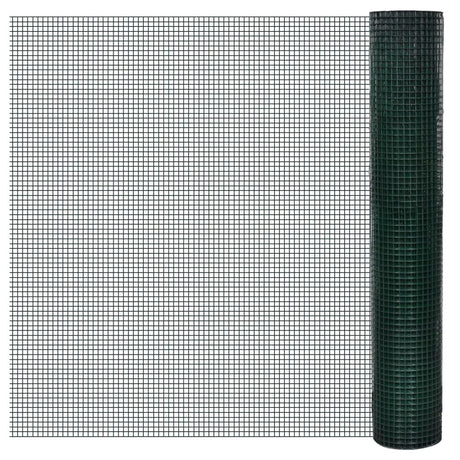 VidaXL Hühnerdraht 10x1 m aus verzinktem Stahl mit PVC-Beschichtung grün