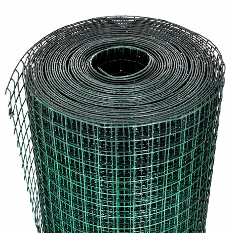 VidaXL Hühnerdraht 10x1 m aus verzinktem Stahl mit PVC-Beschichtung grün