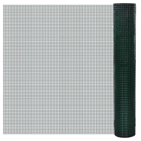 Vidaxx Hühnerdraht 25x1 m aus verzinktem Stahl mit PVC-Beschichtung grün