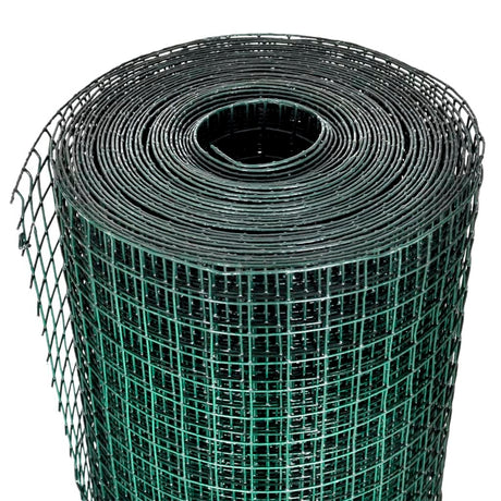 Vidaxx Hühnerdraht 25x1 m aus verzinktem Stahl mit PVC-Beschichtung grün