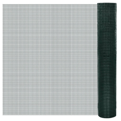 Vidaxx Hühnerdraht 25x1 m aus verzinktem Stahl mit PVC-Beschichtung grün