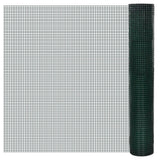 Alambre de pollo Vidaxl 1x25 M Galvanizado de acero verde