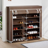 Vidaxl -Schuhschrank mit Abdeckung 115x28x110 Stoffbraun