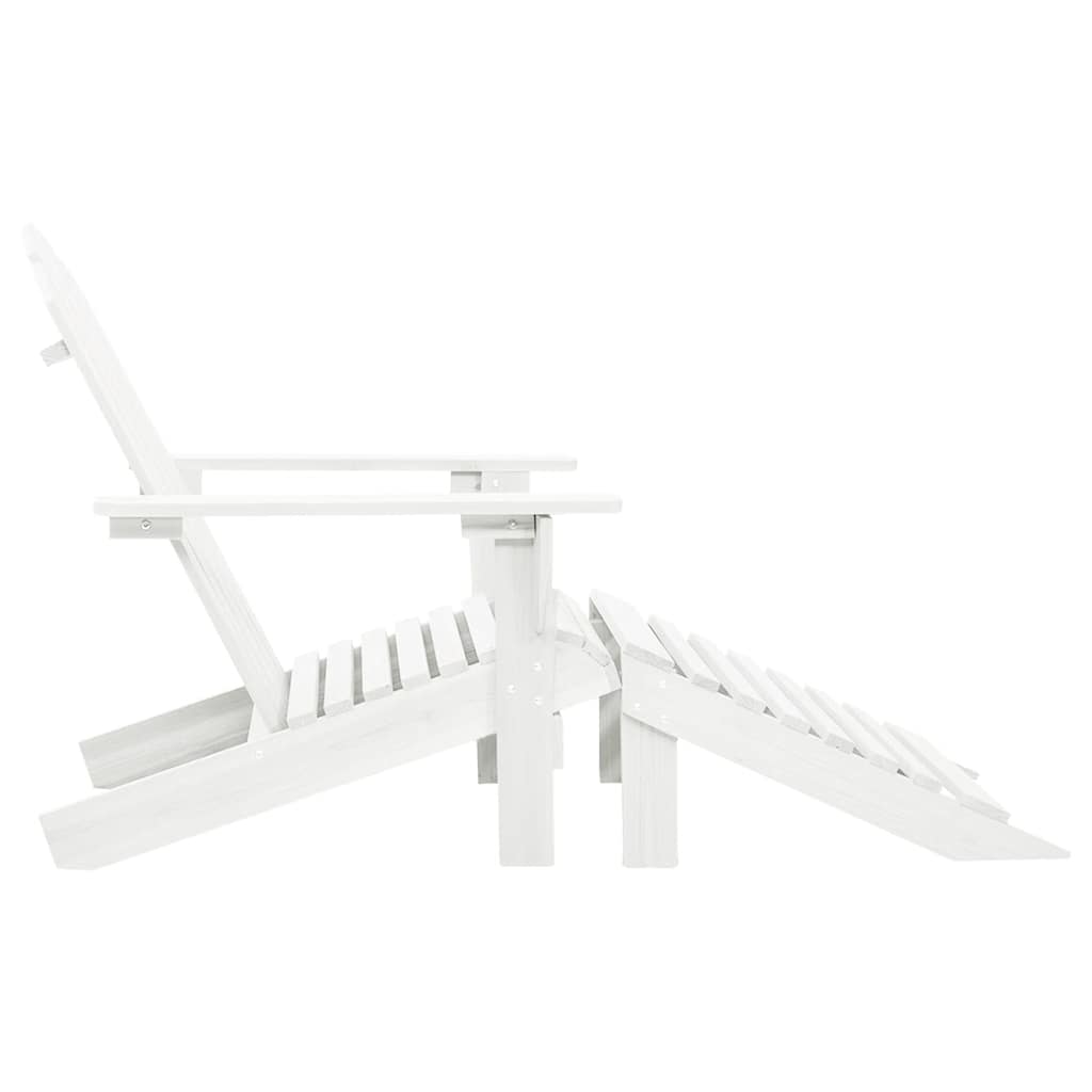 Vidaxl tuinstoel met hocker hout wit