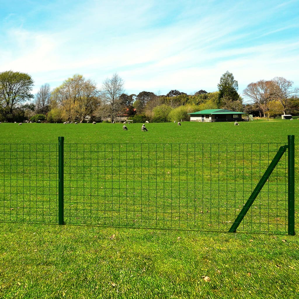 Vidaxl eurohek 10x0,8 m staal groen