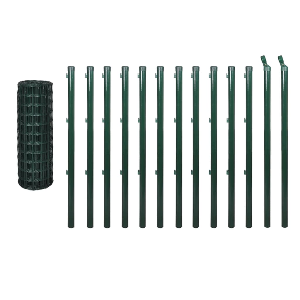 Vidaxl EuroHek 25x1.2 m Steel Green