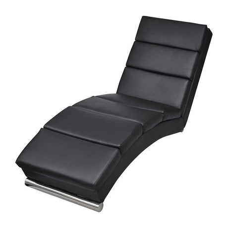 Vidaxl chaise longue kunstleer zwart
