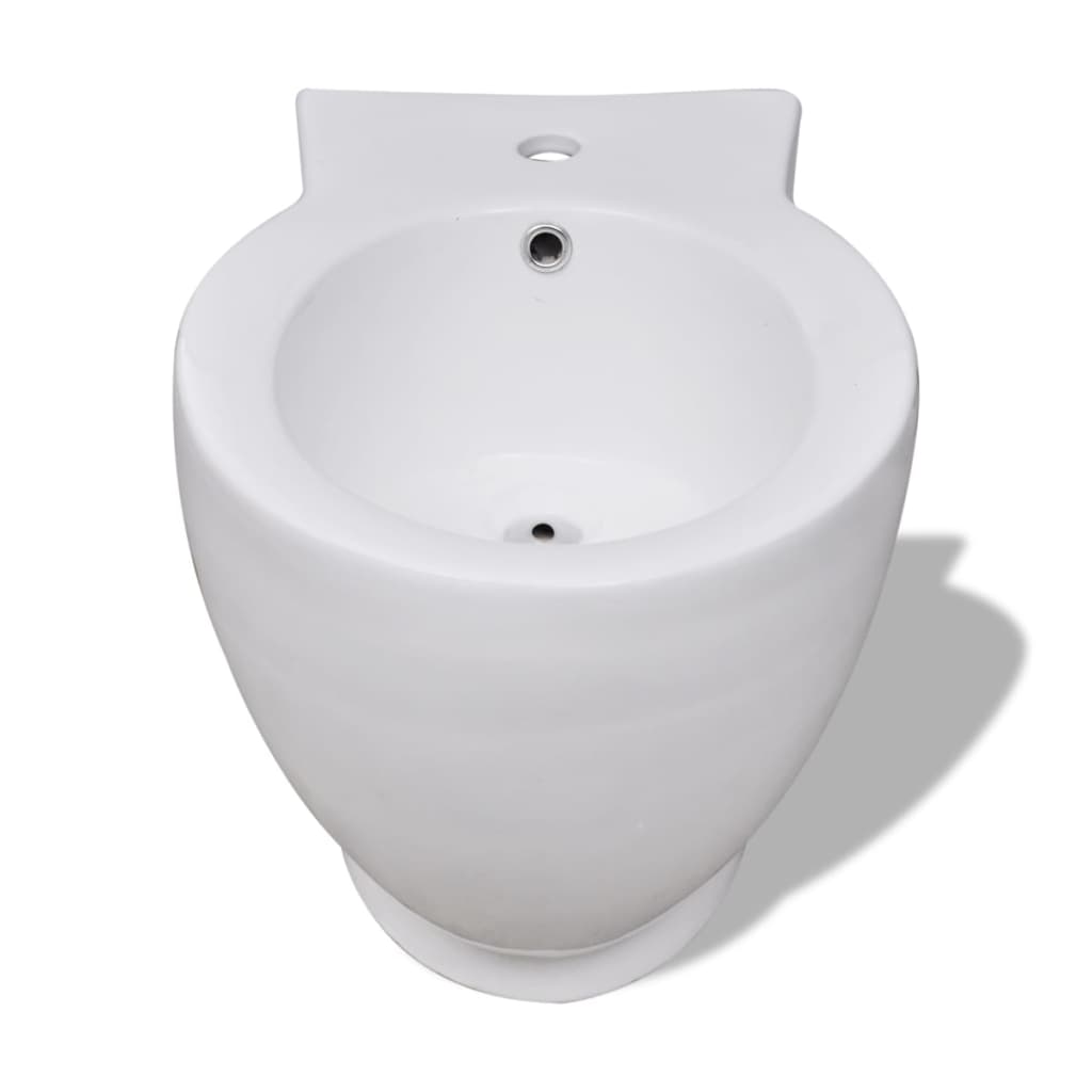 Vidaxl stinn Bidet ronderëm Keramik wäiss