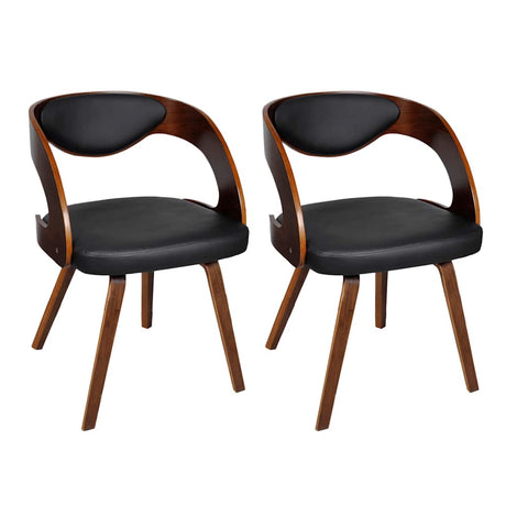 Vidaxl eetkamerstoelen 2 st kunstleer bruin