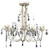 Vidaxl -Kristallkronleuchter mit weißem elegantem Design (5 Lampen)