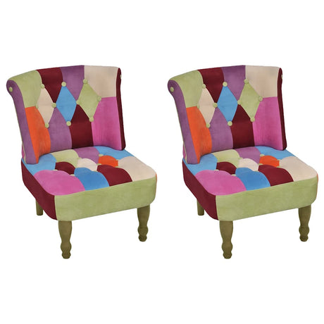Vidaxl franse stoelen 2 st met patchwork ontwerp stof