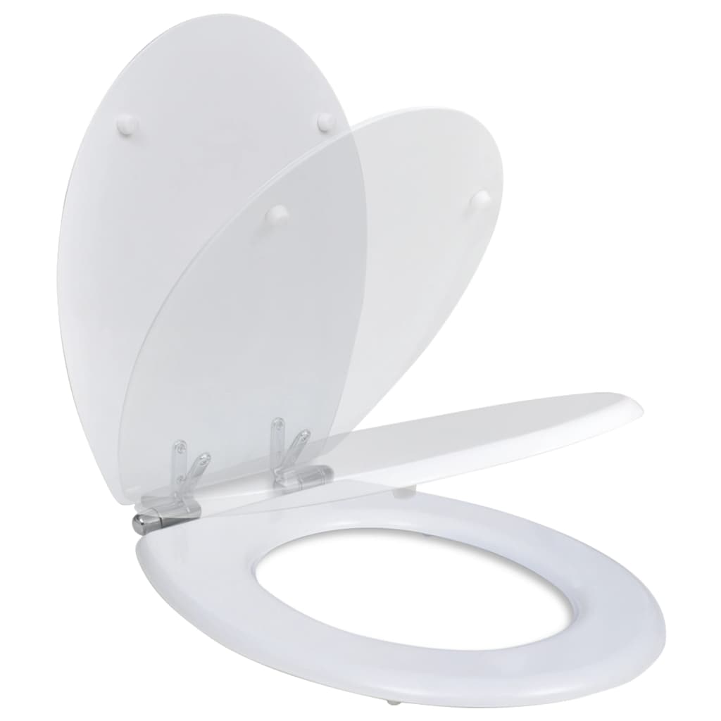 Vidaxl toilet seat soft-close simple design MDF white