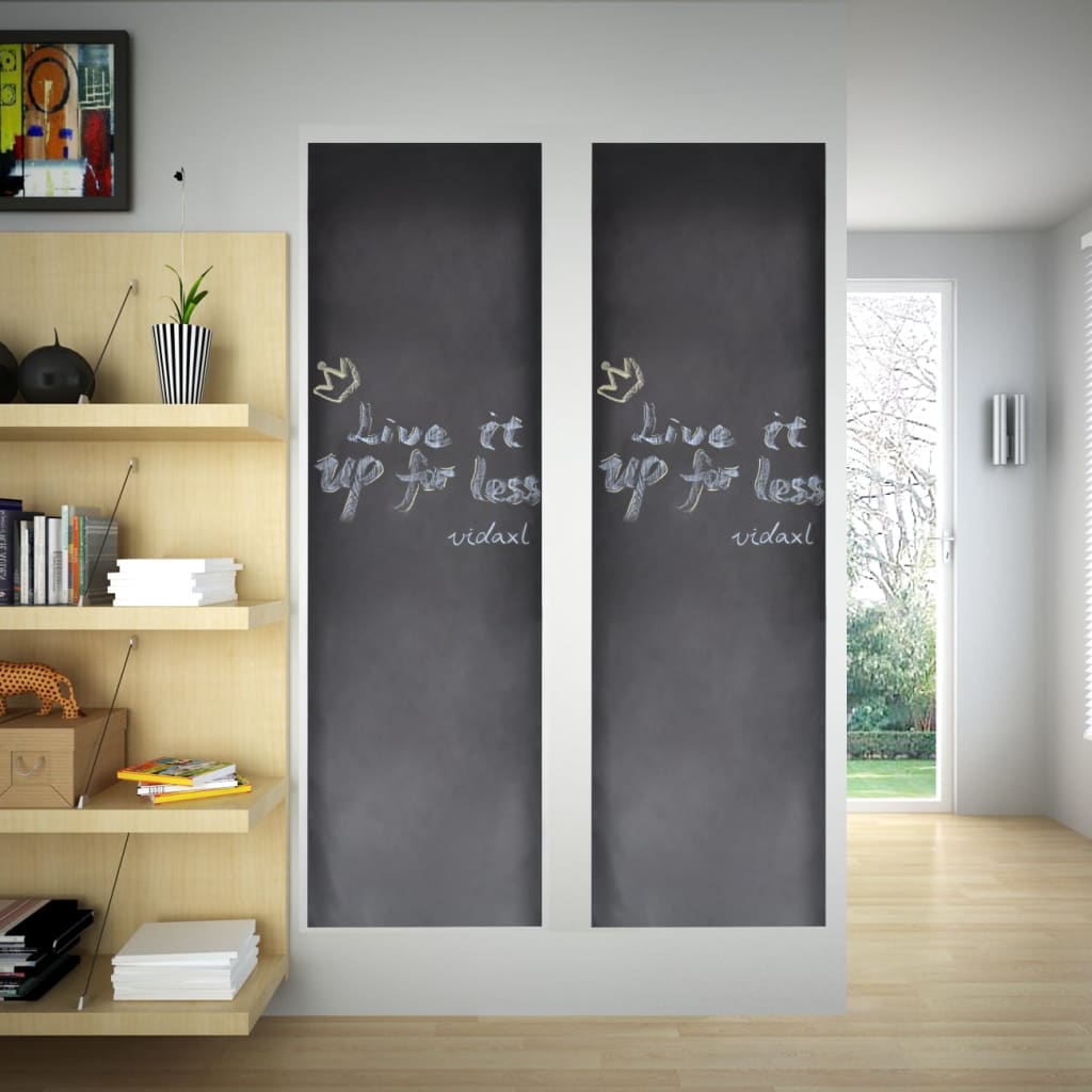 VIDAXL -Wandaufkleber -Tafel 2 Rollen mit Kehlern 0,45 x 2 m