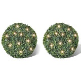 Vidaxl Round Art Buxus 35 cm con illuminazione a LED solare (2 pezzi)