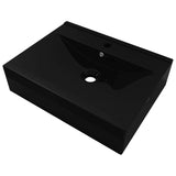 Vidaxl Washbasin s otvorem kopírování obdélníkový 60x46 cm keramická černá