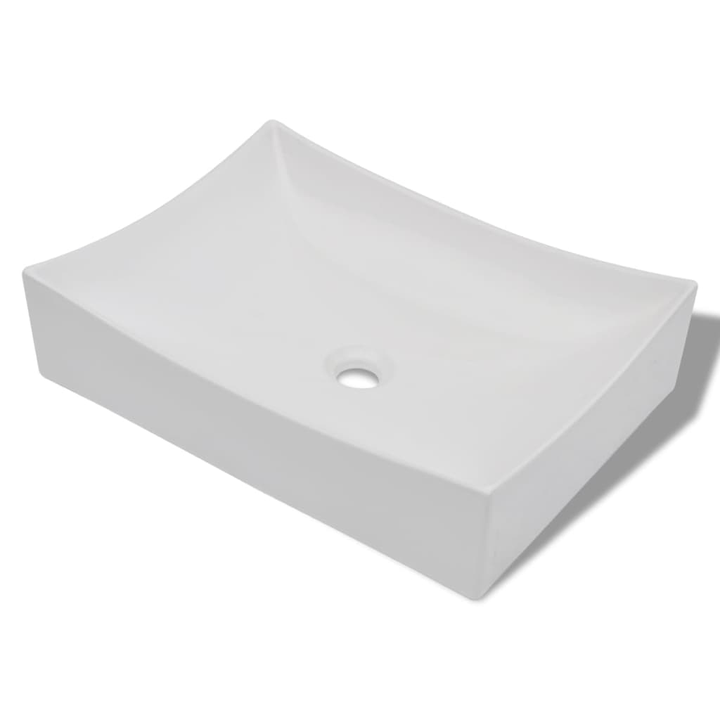 Vidaxl Ceramic Washbasin Scale -shaped High gloss (white)