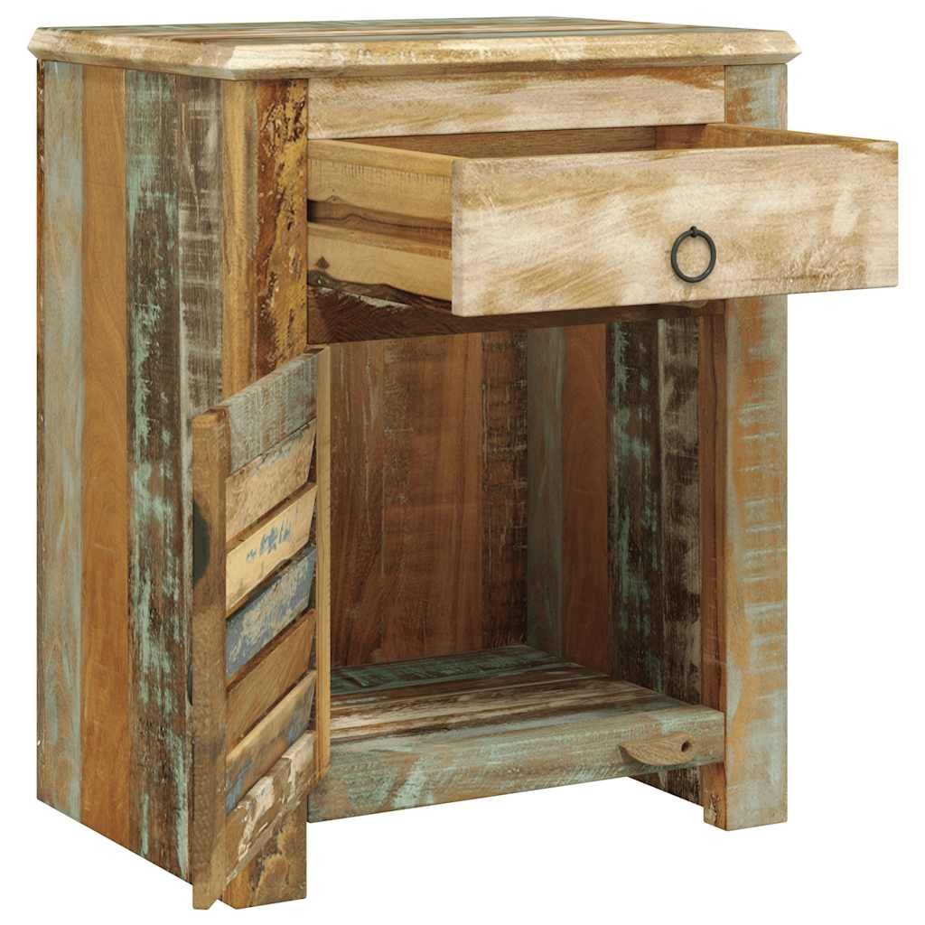 Vidaxl bijzettafel met 1 lade en 1 deurtje gerecycled hout