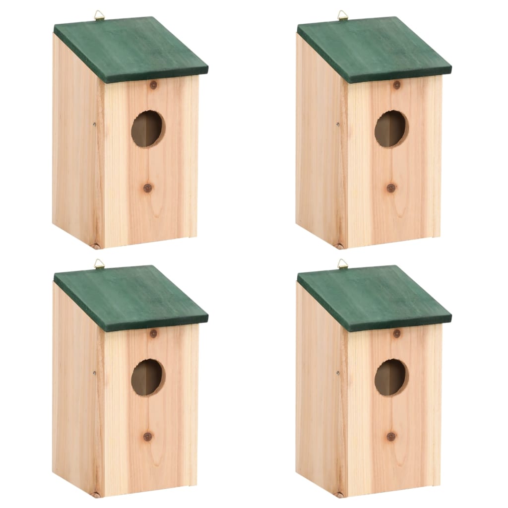 Vidaxl Bird House 4 szt. 12x12x22 cm drewno