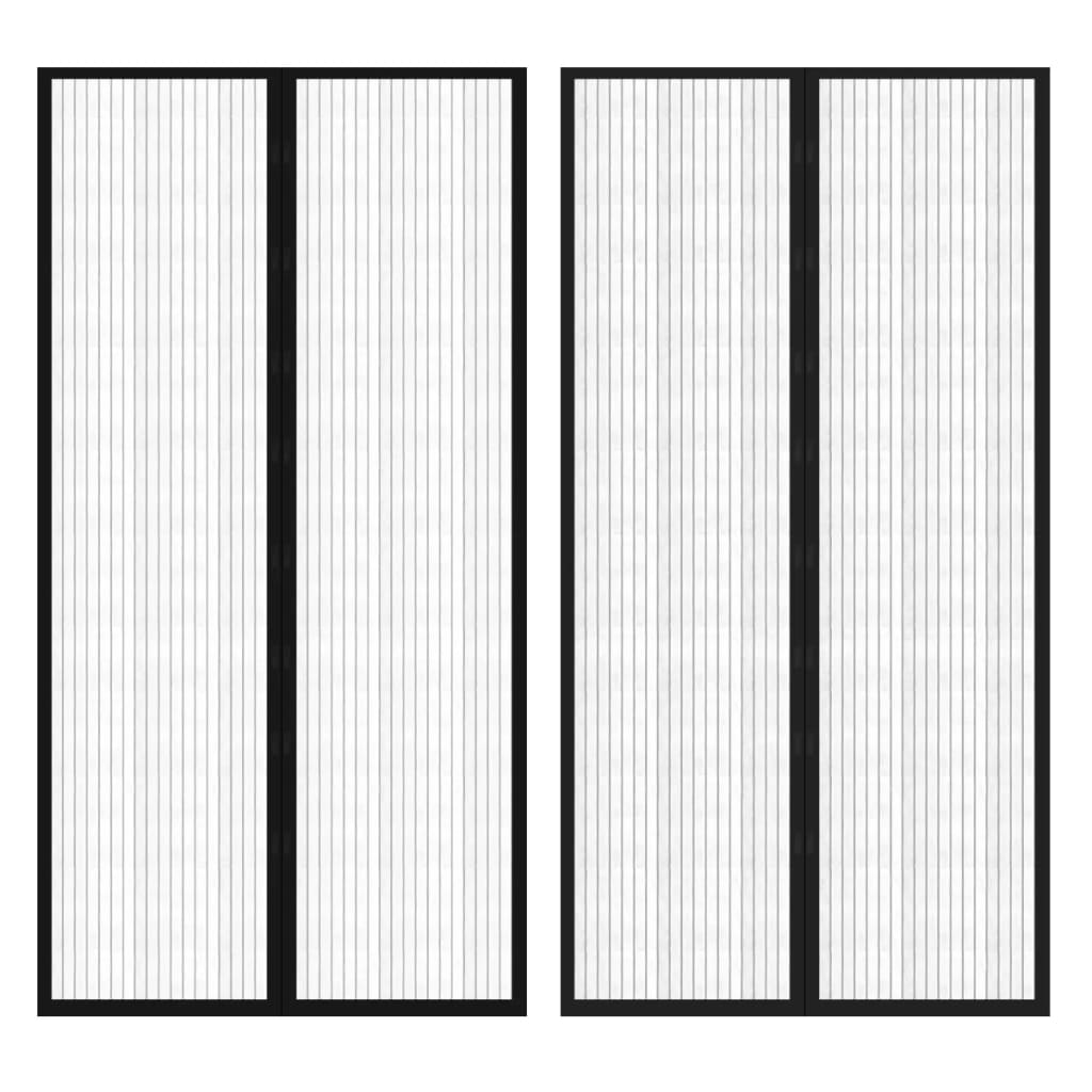 Vidaxl Insektentürvorhänge 2 PCs Magnetisch 210x100 cm schwarz