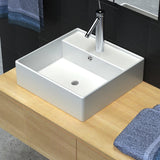 Vidaxl Luxus Sink mat Landung a Crane Lach Square Ceramic 41x41 cm