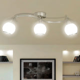 Vidaxl Plafile Lamp Glas Caps + Wavy Rail fir 3 x E14 Stars