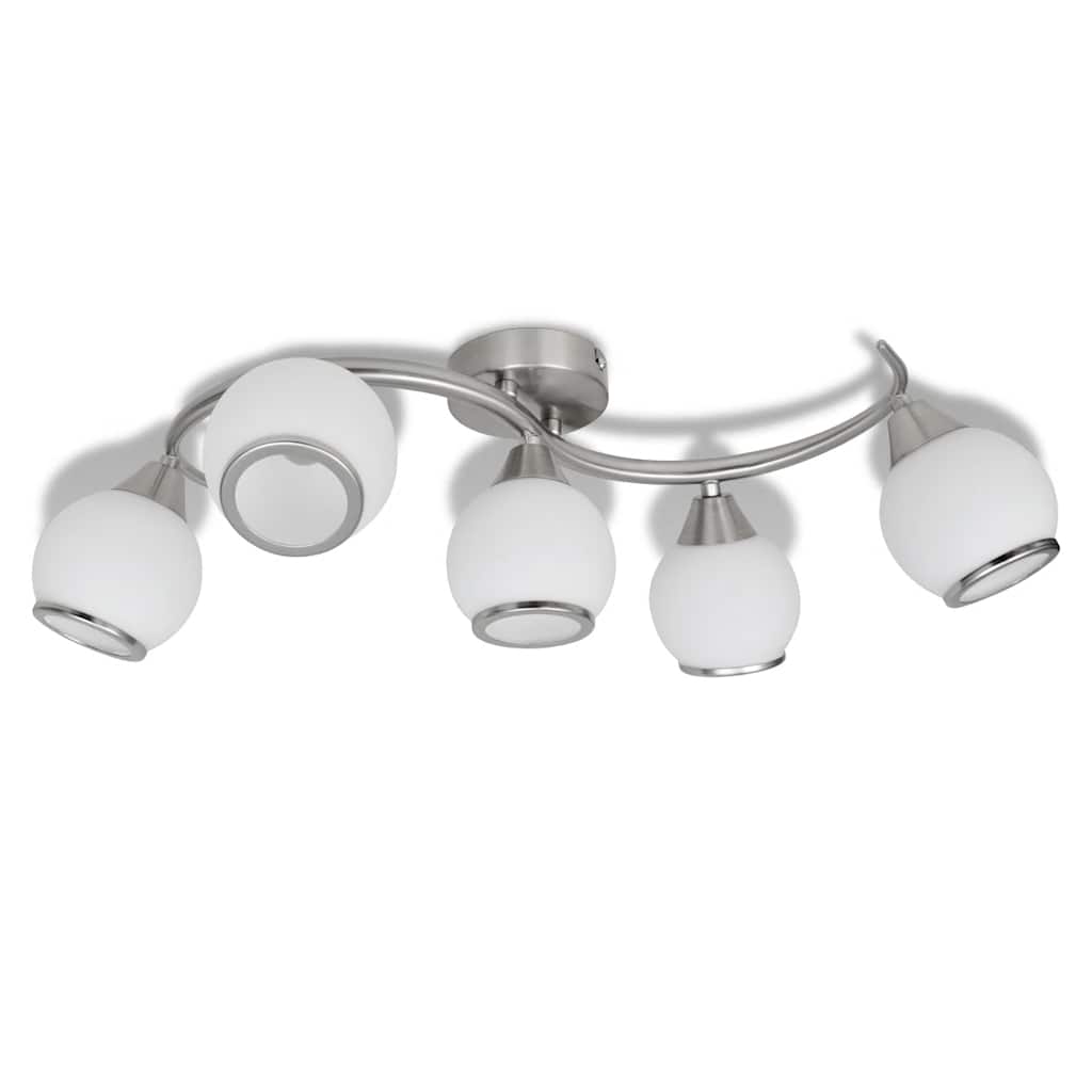VIDAXL -Deckenlampe mit Glaskappen + Wellenschiene