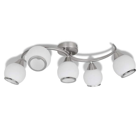 VIDAXL -Deckenlampe mit Glaskappen + Wellenschiene