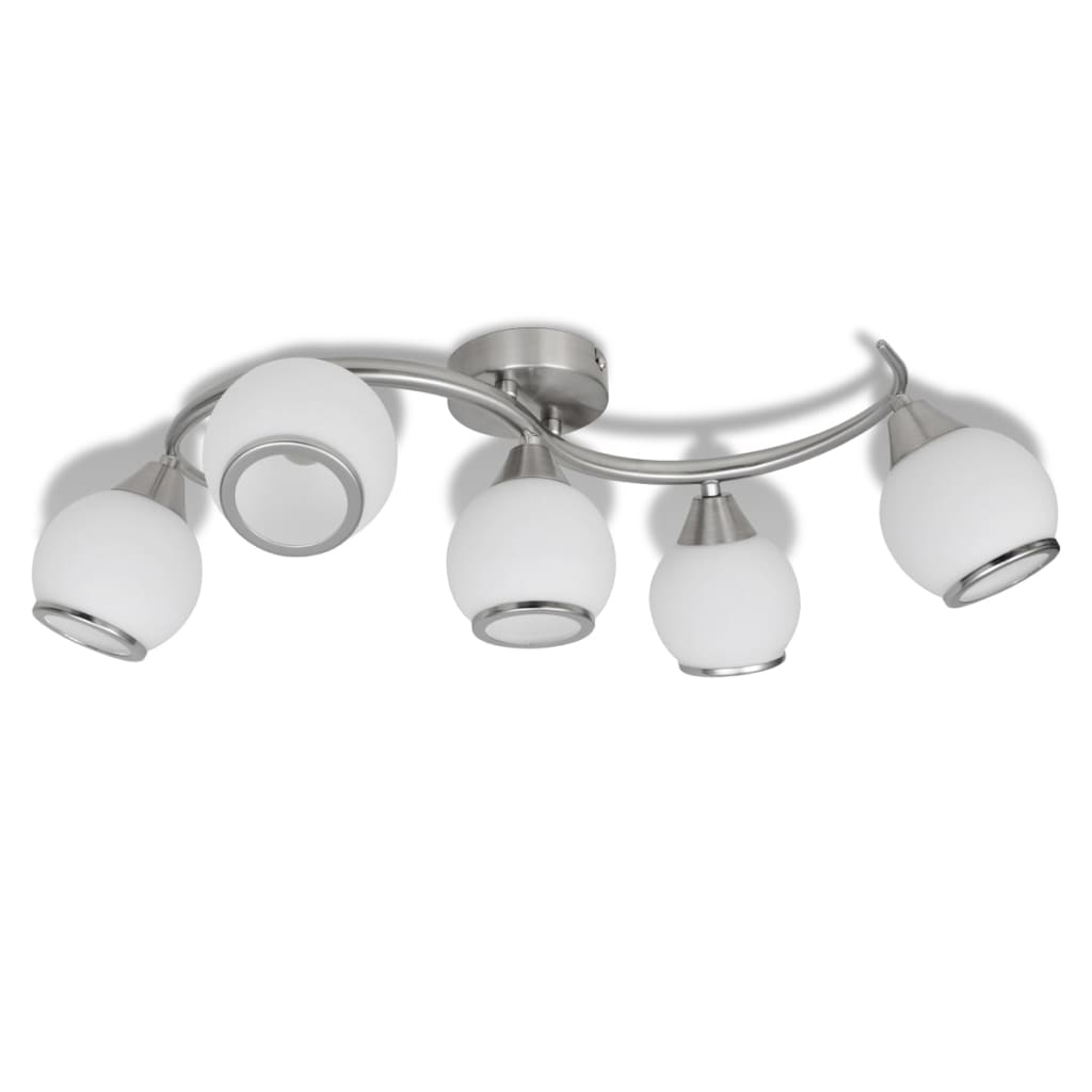 VIDAXL -Deckenlampe mit Glaskappen + Wellenschiene