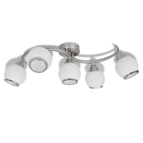 VIDAXL -Deckenlampe mit Glaskappen + Wellenschiene
