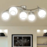 VIDAXL -Deckenlampe mit Glaskappen + Wellenschiene