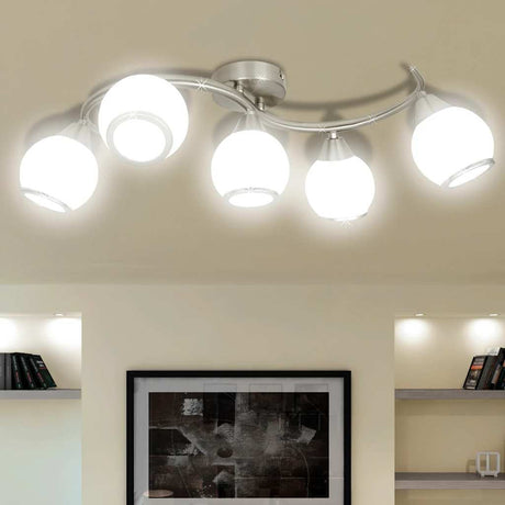 VIDAXL -Deckenlampe mit Glaskappen + Wellenschiene