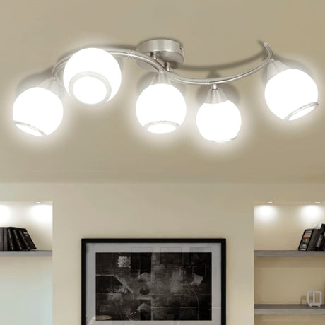 VIDAXL -Deckenlampe mit Glaskappen + Wellenschiene