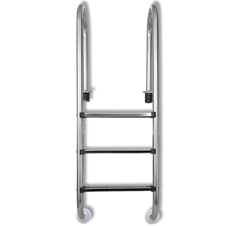 Escalera de piscina Vidaxl con 3 deportes de 120 cm de acero inoxidable 304