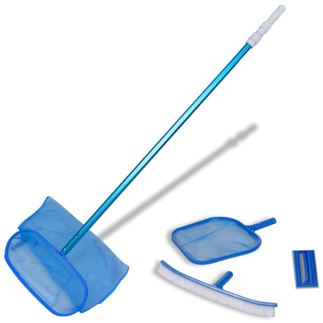 Vidaxl -Schwimmbad Set - 2 Netze, 1 Schrubber, 1 Pinsel + Teleskop Paal