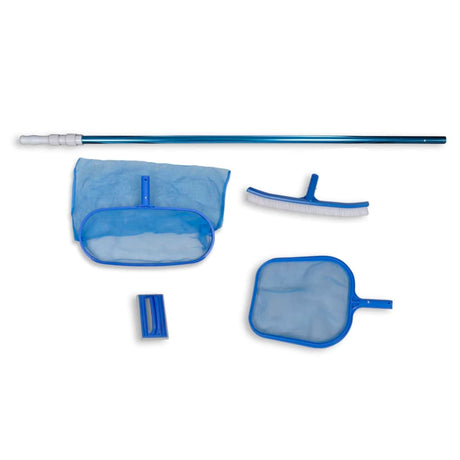 Vidaxl -Schwimmbad Set - 2 Netze, 1 Schrubber, 1 Pinsel + Teleskop Paal