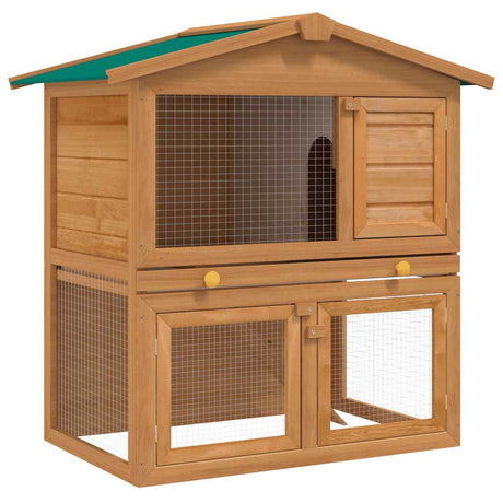 Vidaxl Kaninchen -Loft für draußen mit 3 Türen Holz