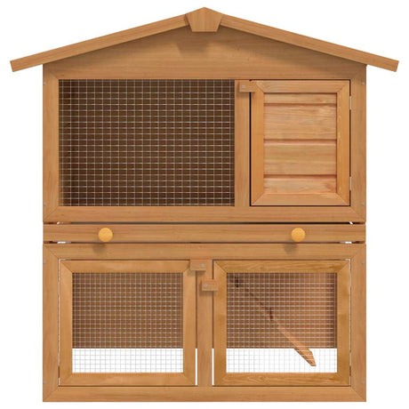 Vidaxl Kaninchen -Loft für draußen mit 3 Türen Holz