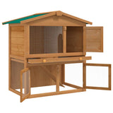 Vidaxl Kaninchen -Loft für draußen mit 3 Türen Holz