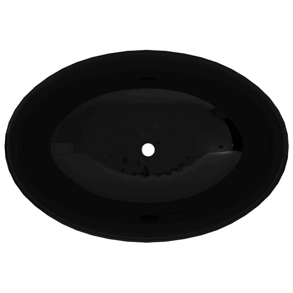 Vidaxl Sink di lusso Ovale 40x33 cm Nero ceramico