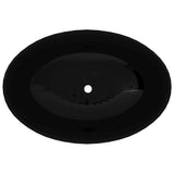 Vidaxl Sink di lusso Ovale 40x33 cm Nero ceramico