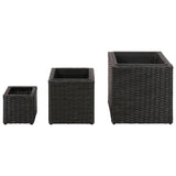 Le fioriere Vidaxl hanno allevato 3 St Poly Rattan Black