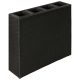 Planteur vidaxl élevé avec 4 pots poly rattan noir