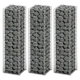 VIDAXL 3-teiliger Schans Korbset 25x25x100 cm verzinkter Draht