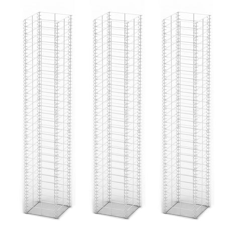 Vidaxx 3-teiliges Gabionen-Set 25x25x150 cm verzinkter Draht