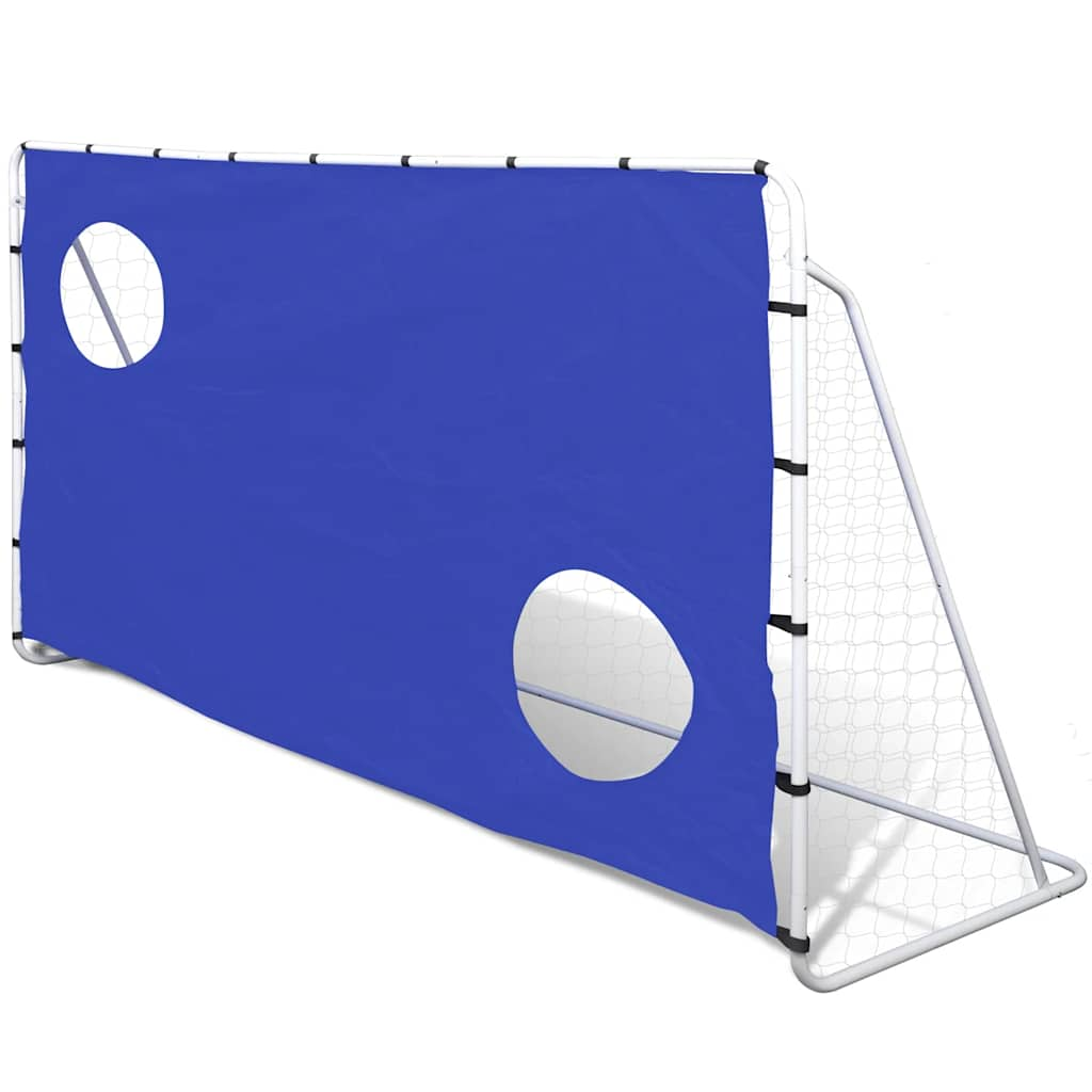 Vidaxl fotballmål med målvegg høy kvalitet 240x92x150 cm stål