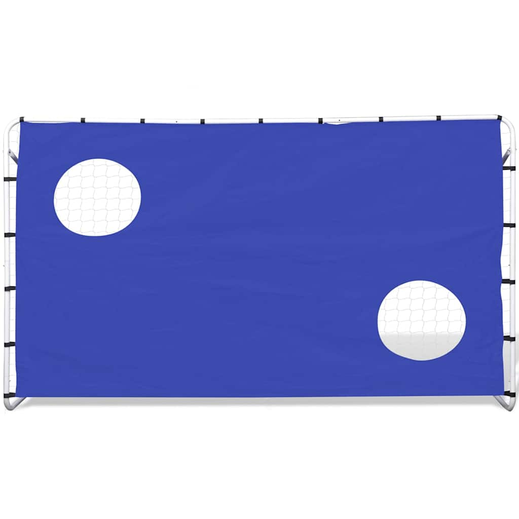 Objectif de football Vidaxl avec un mur de mur cible - 240x92x150 cm en acier