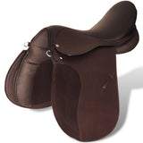 Vidaxl Horse Riding Saddle 5-in-1 17.5 '' 12 cm de cuero real marrón